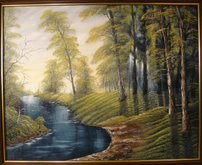 "Hidden creek". 2012. Olja, 50x40 cm.