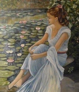 "Water lilies". Inspiration från konstnären Vladimir Volegov. Olja på duk, 50 x 60 cm. 2014.